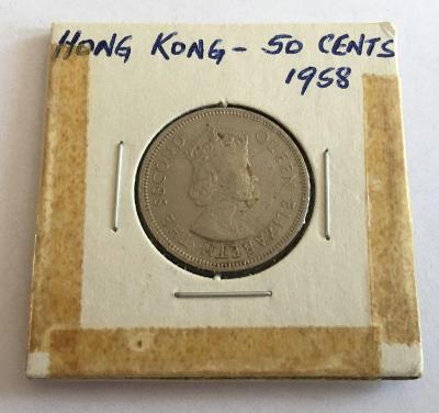 Hong Kong - Velká Británie 50 Centů 1958 mince
