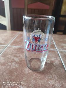 Stará pivní sklenice Zubr Pivovar Přerov k6 