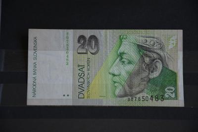 bankovka 20 Slovenských korún 1993 séria B