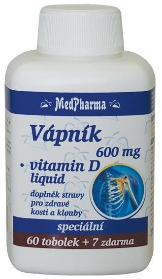 MedPharma Vápník 600 mg + Vitamín D3 - 67 tobolek 