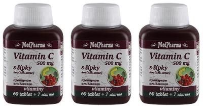 MedPharma Vitamín C 500 mg s šípky - 201 tablet (3x 67 tablet)