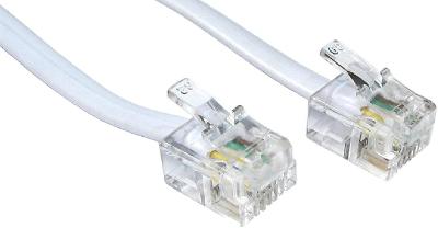 NOVÝ kabel telefonní rovný 6P4C plug - RJ11 -  2,5m pro telefon / ADSL