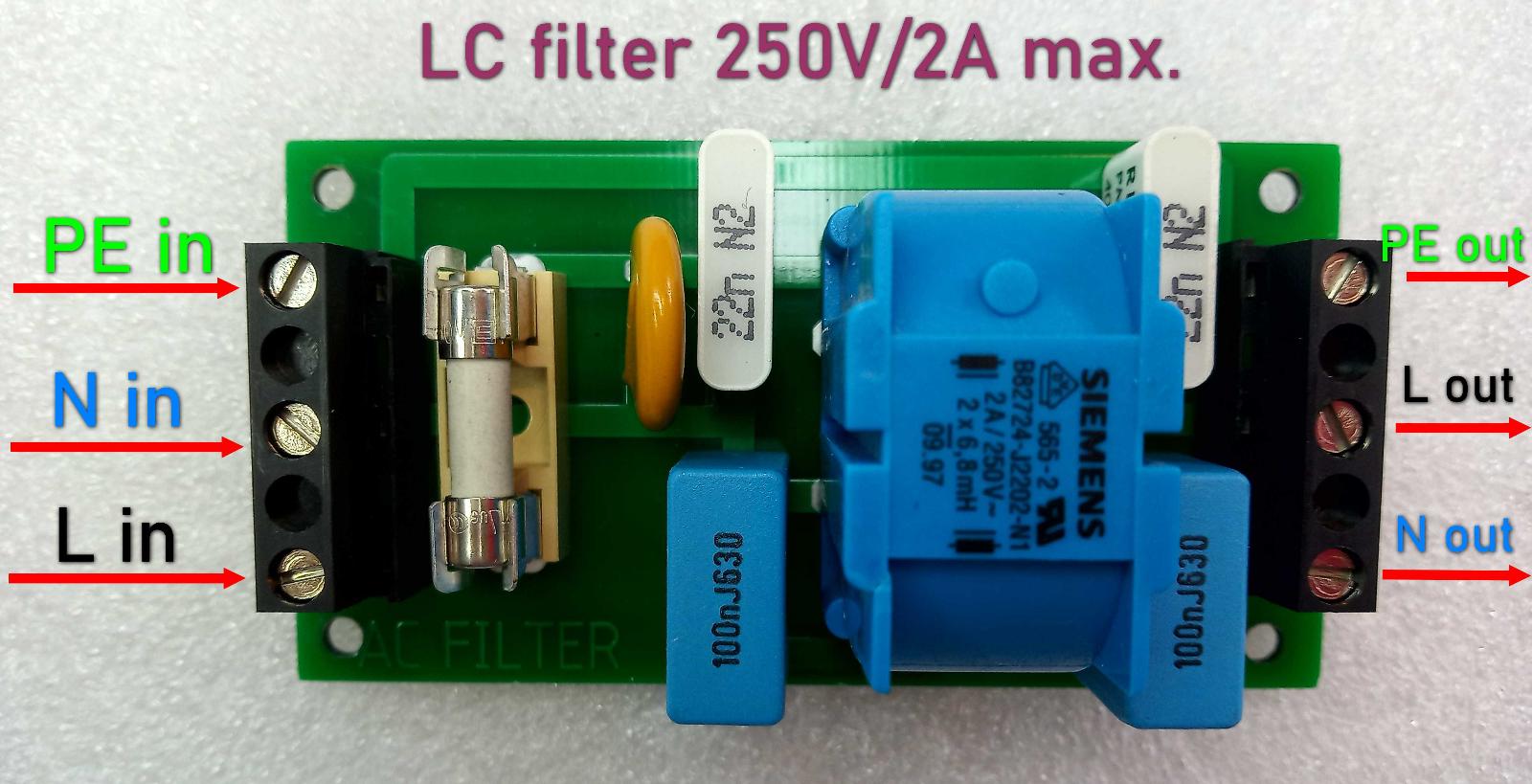 LC filter 250V/2A AC. - Elektronika