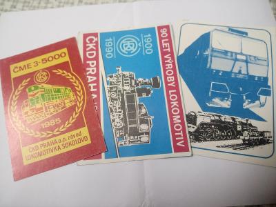 13. 5. - Kartičkové kalendáříky - 3x - Lokomotiva, železnice, vlaky