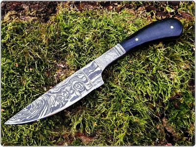221/ Damaškový lovecky nůž. Rucni vyroba