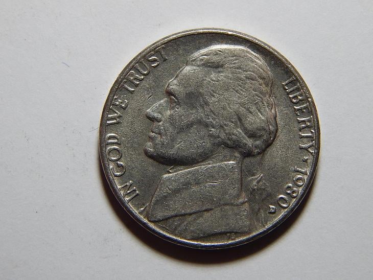 USA 5 Cents 1980D XF č21045