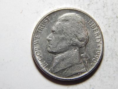 USA 5 Cents 1990D VF č21130