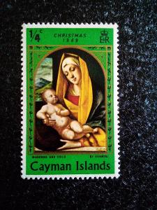 Známka: Kajmanské ostrovy: The Virgin and Child about 1483.