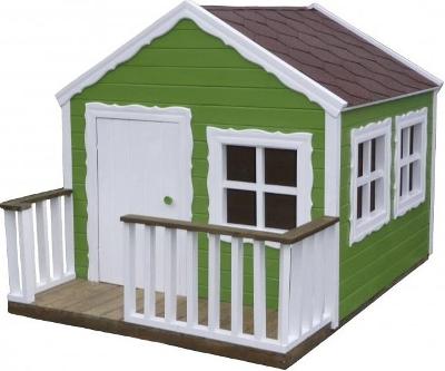 dřevěná zahradní dekorace "Pohádkový domeček" hraškovo zelený N27 euro