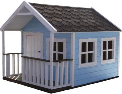 dřevěná zahradní dekorace "Pohádkový domeček" světlé modrý N30 euro