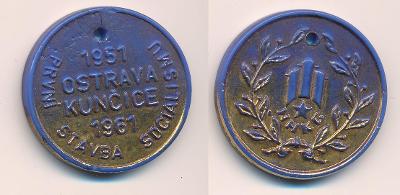 medaile První Stavba Socialismu NKHG 1961 Ostrava Kunčice