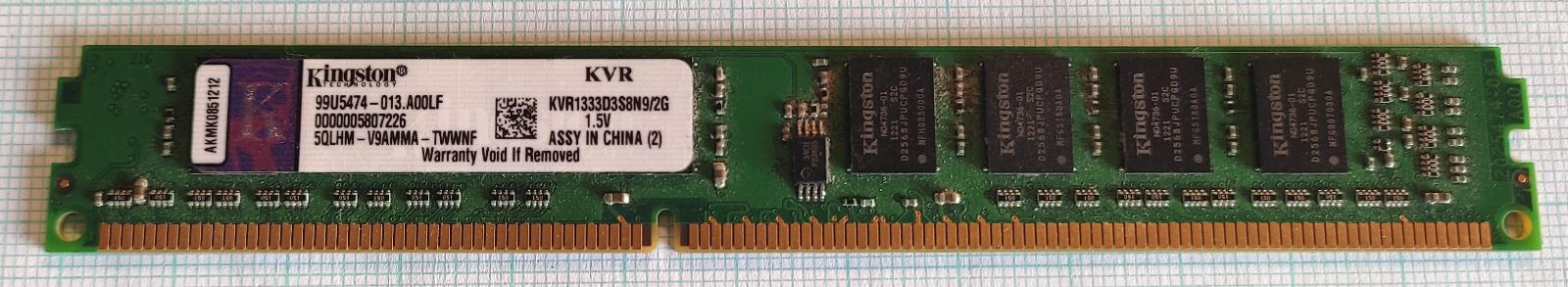 Paměť RAM do PC Kingston KVR1333D3S8N9/2G 2GB 1333MHz DDR3 - Počítače a hry
