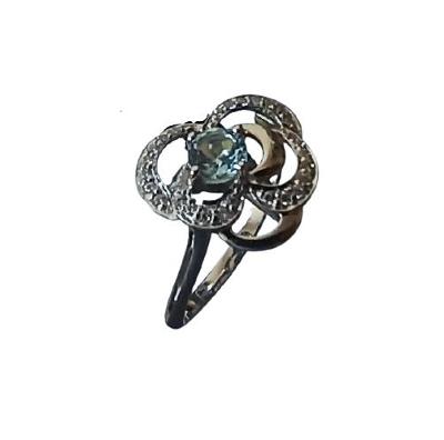 Stříbrný prsten Orphelia s modrým zirkonem (A-KR4087)