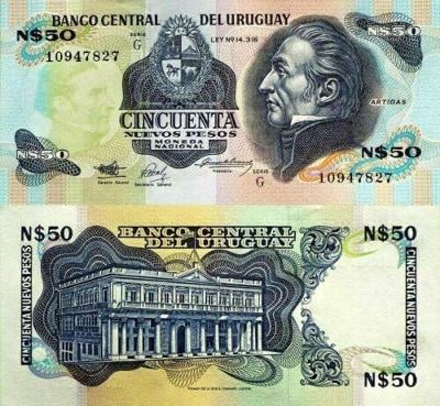 50 NUEVO PESOS 1989 URUGUAY  UNC P61a