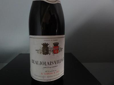 Archivní červené víno Beaujolais Villages 1985 Francie