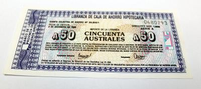 50 AUSTRALES ARGENTINA UNC  P-s2300c