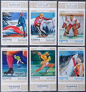 Manama 1970 Olympijské hry Sapporo 72, série 6ks známek bez perforace
