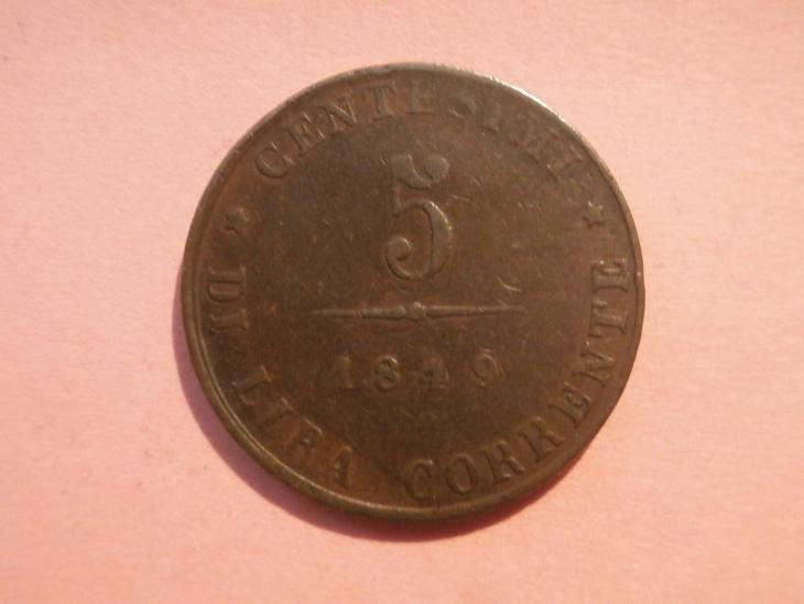 5 CENTESIMI 1848 Z.V. , Revoluční BENÁTKY , STAV  , LEPŠÍ - Numismatika