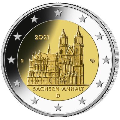 2 euro 2021 NEMECKO - Magdeburská katedrála - UNC