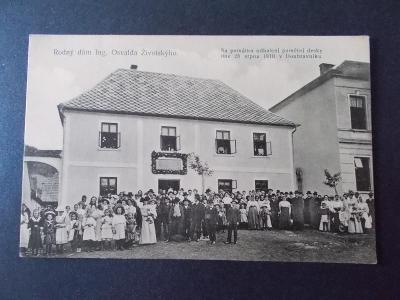 Brno venkov Tišnov Doubravník Životský rodný dům slavnost lidé 1910