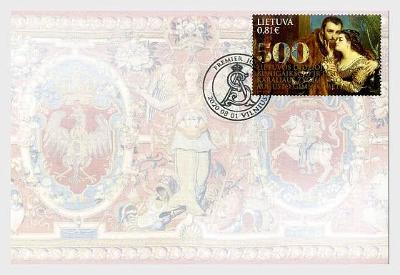 Litva 2020 Známky FDC Zikmund II. August Král Polsko společné uvolnění