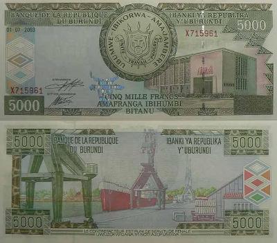 Burundi 5000 franků P42b  UNC