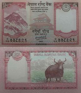 Nepál 5 rupií 2020  UNC