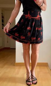 Scotch & Soda sukně - černá s červenými květy