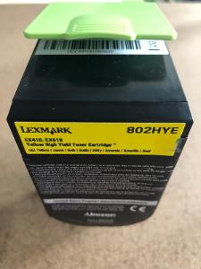 Originální toner LEXMARK 802HYE -CX410, CX510 -stav náplně 100% ŽLUTÝ