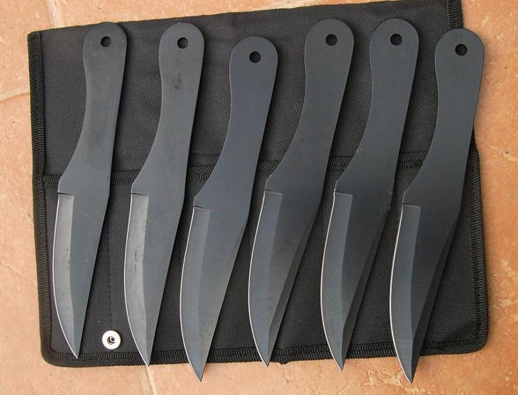 Házecí - vrhací nůž 6 kusů 21,5 cm   - Střelba a myslivost