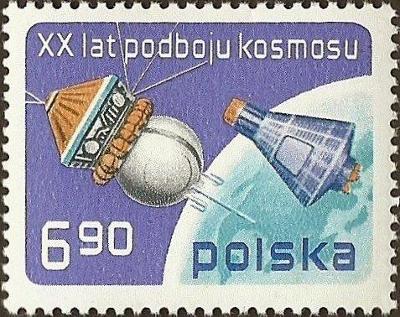 Polsko 1977 Známky Mi 2539 ** kosmos Dobývání vesmíru