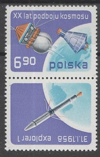 Polsko 1977 Známky Mi 2539 ** kosmos Dobývání vesmíru