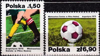 Polsko 1978 Známky Mi 2557-2558 ** sport Fotbal Mistrovství světa