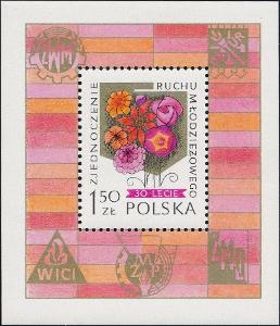 Polsko 1978 Známky Aršík Mi 72 ** mládí socialistický svaz květiny