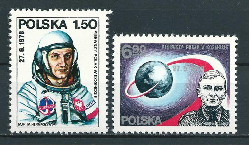 Polsko 1978 Známky Mi 2563-2564 ** kosmos astronaut první Polák ve ves - Známky