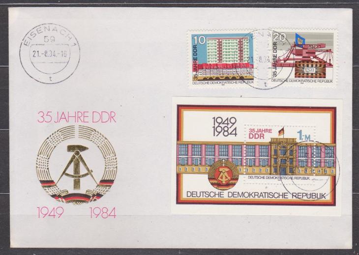 NDR - FDC - 35.výročí  republiky - Známky