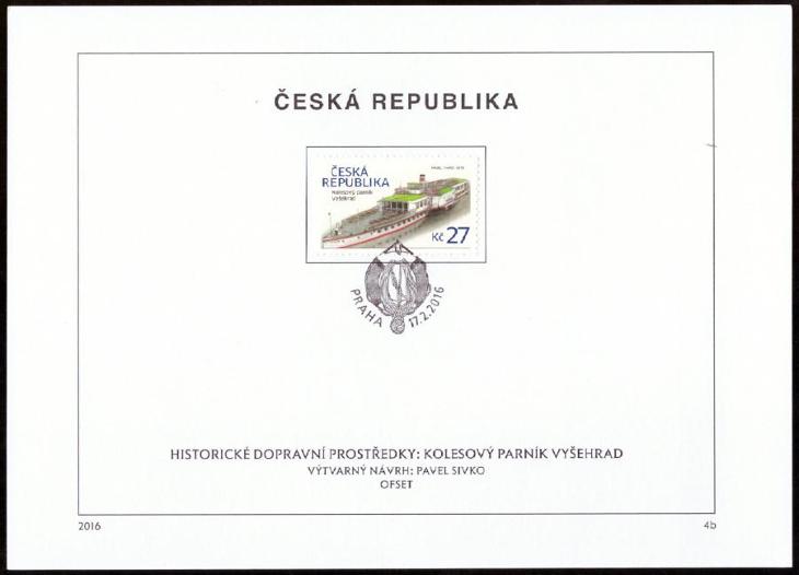 POF. 876-7 - SLOVENSKÁ STRELA + PARNÍK VYŠEHRAD, NÁLEPNÍ LISTY (S2120) - Známky Československo + ČR