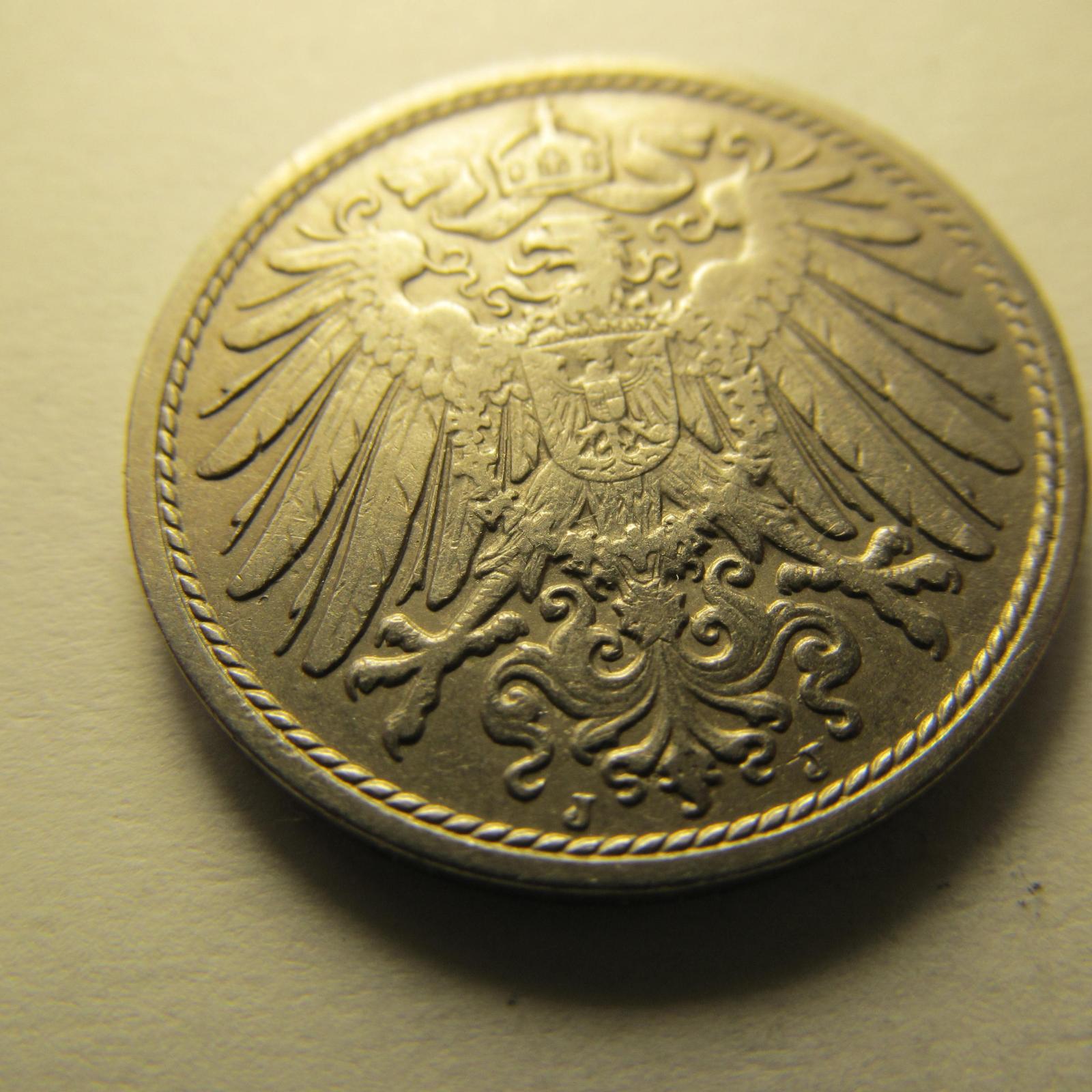 Německo, Kaiser Reich , 10 pfennig z roku 1907 J - Numismatika