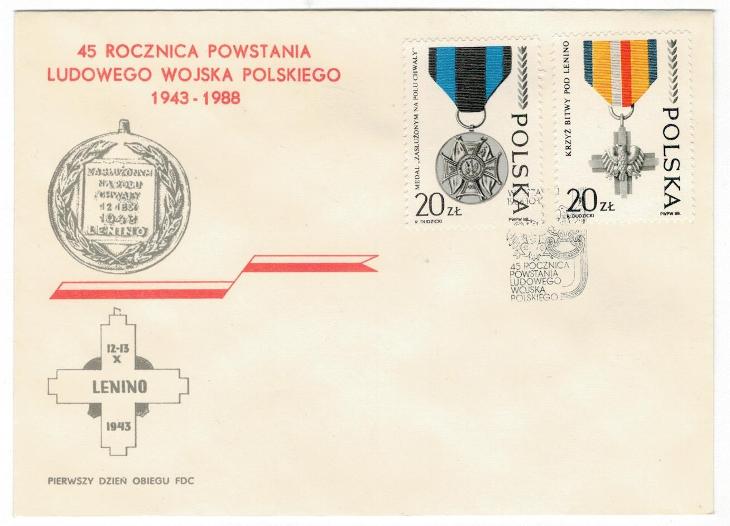 Polsko 1988 FDC Známky Mi 3165-3166 medaile Vyznamenání lidová armáda - Filatelie