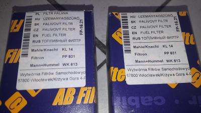 2x Palivový filtr AB Filter FP-16.21 FIAT, OPEL, LANCIA aj.
