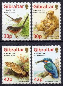 Gibraltar-Fauna 1999**  Mi.852-855 / 8 €
