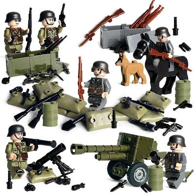 6 x figurka německý voják dělo kůň a vybavení s LEGO kompatibilní
