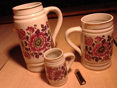 stará Keramika- Korbely  3ks - VIZ FOTO