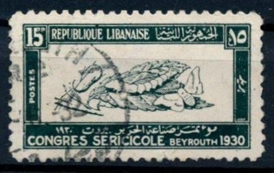 Libanon 1930 , ʘ/Mi. 163 , Bourec morušový - housenka  , /L22/