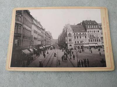 Kabinetka stará fotografie Německo Drážďany Dresden 1891 Obchod Top