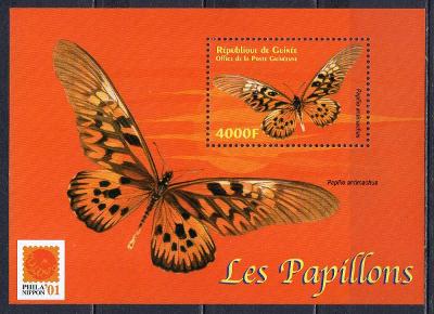 Guinea-Motýli 2001**  Mi.Bl.663 / 18 €