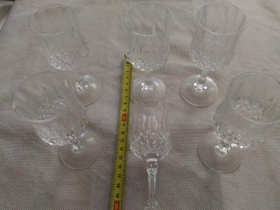 sada 6ks - křišťálové malé sklenice Cristal d'Arces Francie - retro