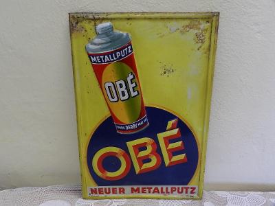 Vzácná reklamní cedule cididlo kovy OBÉ Metallputz L. Paulus Prag