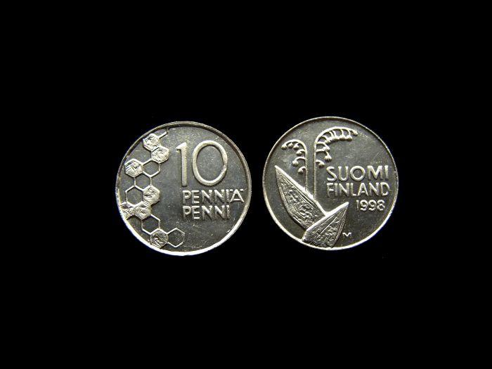 Finsko - 10 Pennia 1998 - Numismatika