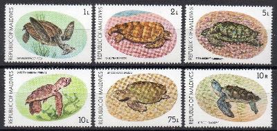 Maledivy-Mořské želvy 1980**  Mi.863-868 / 9 €